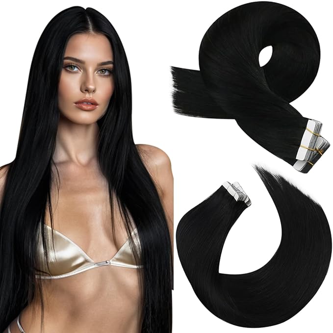 Tape-in Hair Extensiona-Straight-Tape ins-24in