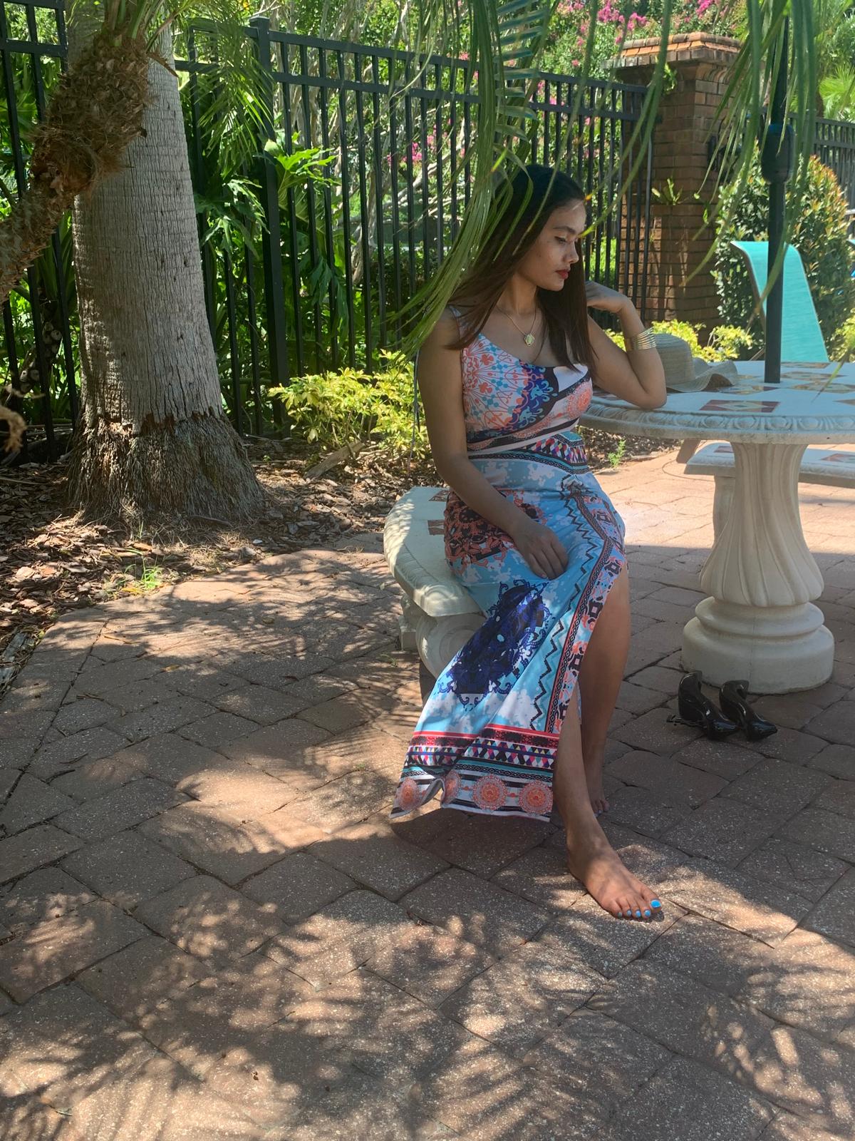 Casual blue sundress