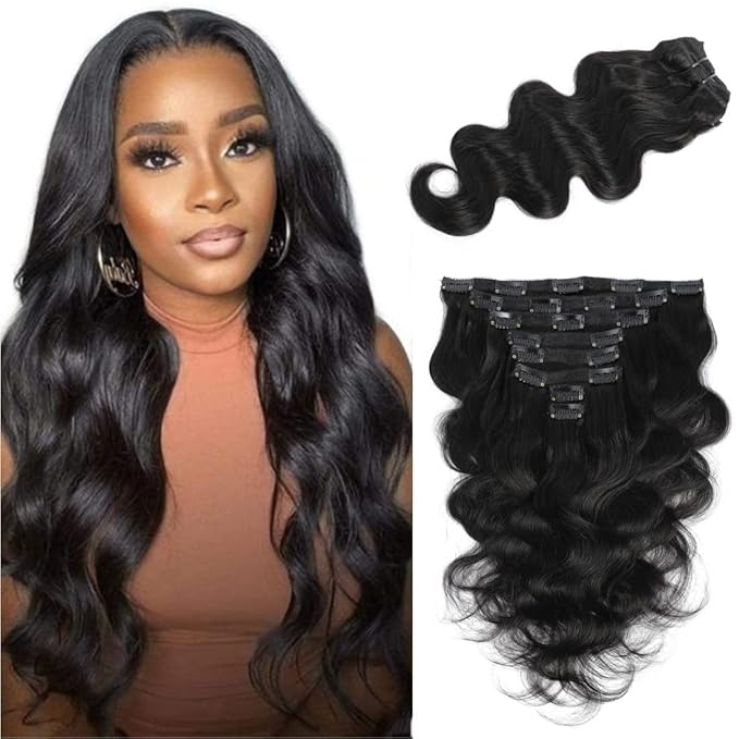 Clip-In Hair Extensions-Bodywave-Clip ins-22in