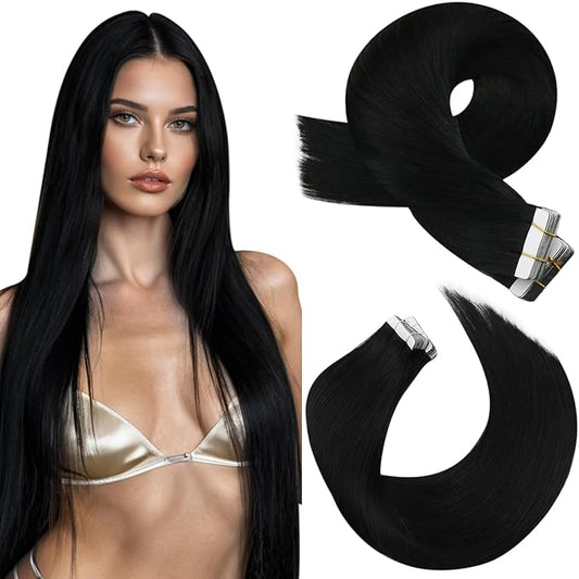 Tape-in Hair Extensiona-Straight-Tape ins-24in