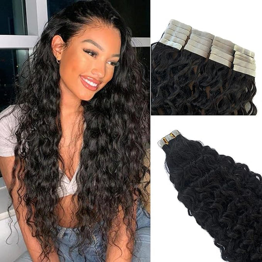 Tape-in Hair Extensiona-Waterwave-Tape ins-24in