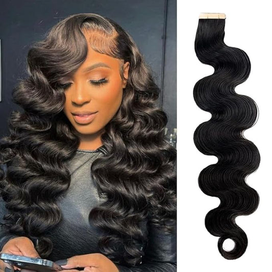 Tape-in Hair Extensiona-Bodywave-Tape ins-24in